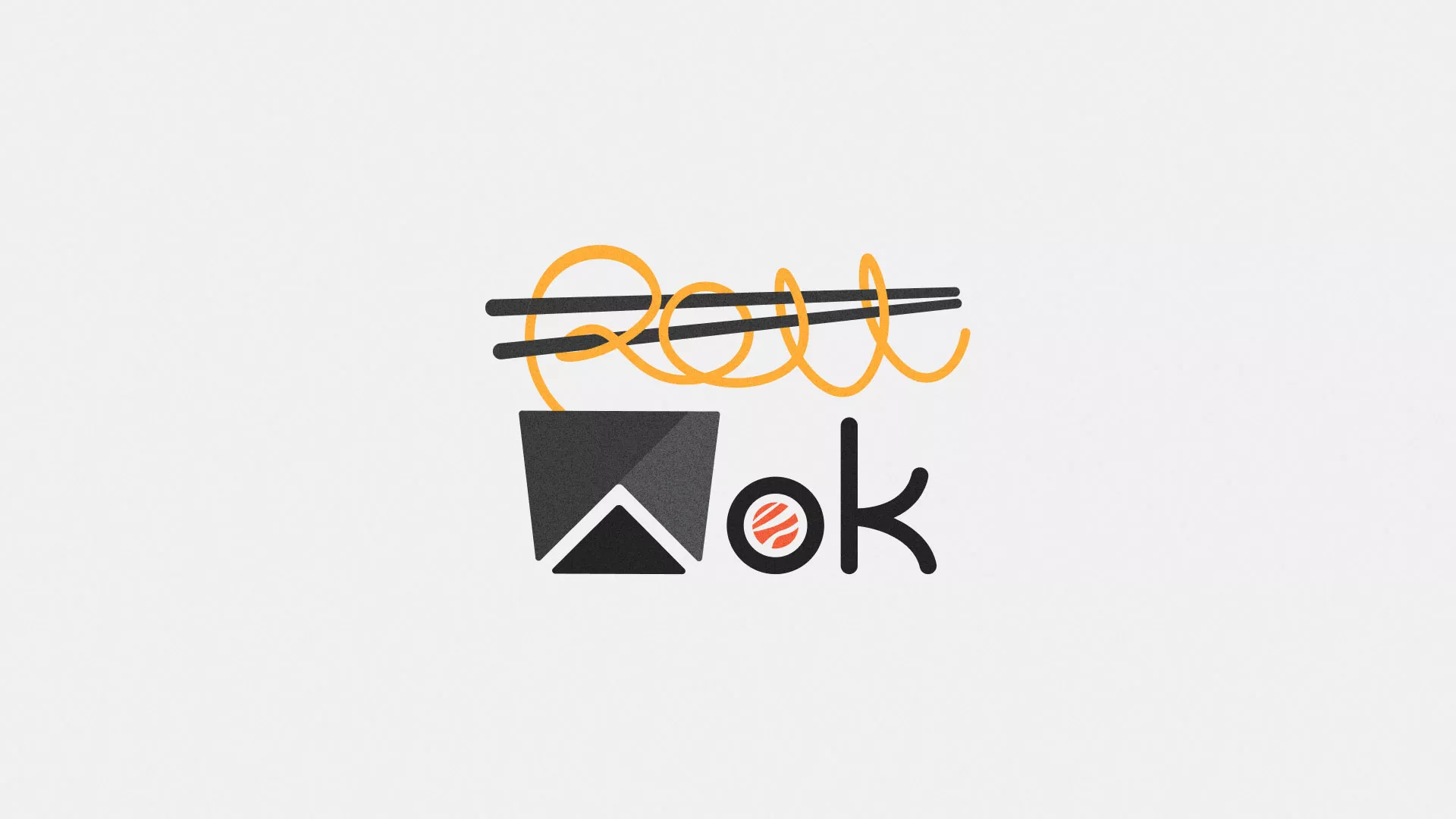Разработка логотипа в Охе для суши-бара «Roll Wok Club» Разработка логотипа в Охе для суши-бара «Roll Wok Club»